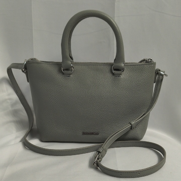 Like New Rebecca Minkoff Gray Leather Moto Crossbody Satchel - Picture 4 of 9